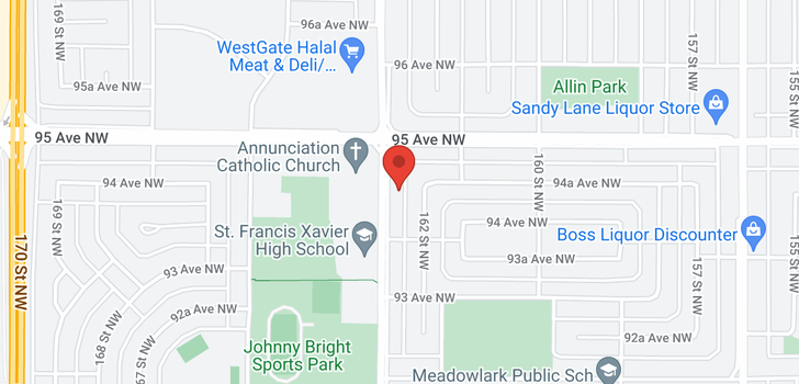 map of 9413 163 ST NW